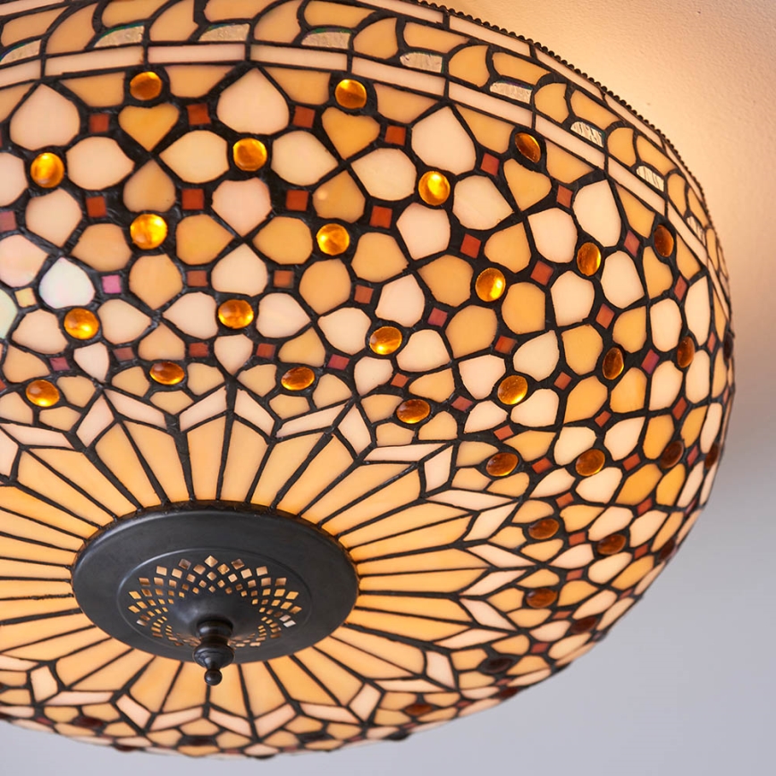 Endon 64276 - Стельовий світильник Tiffany MILLE FEUX 2xE27/60W/230V, діаметр 45 см