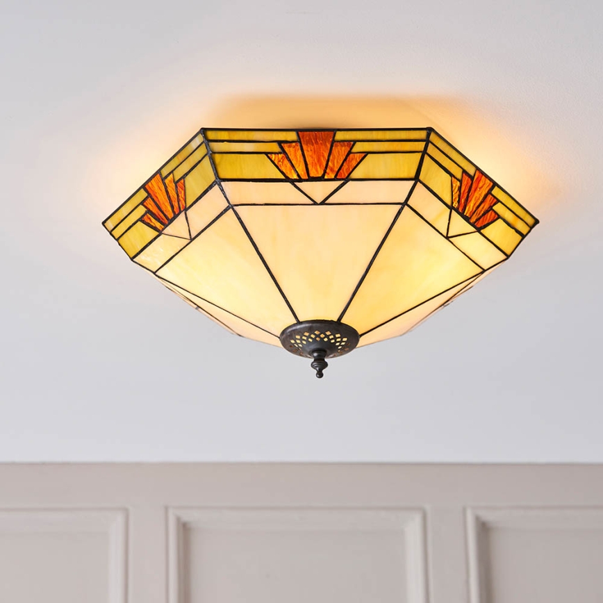 Endon 64284 - Стельовий світильник Tiffany NEVADA, 2xE27/60W/230V, діаметр 40 см