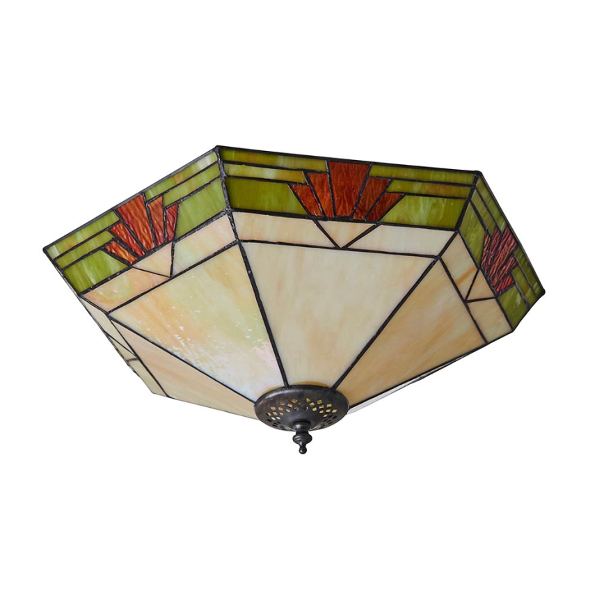 Endon 64284 - Стельовий світильник Tiffany NEVADA, 2xE27/60W/230V, діаметр 40 см