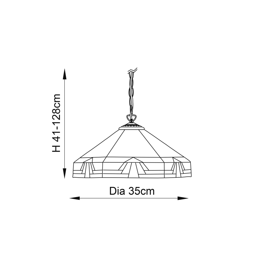 Endon 64285 - Люстра на ланцюгу NEVADA 1xE27/60W/230V діаметр 35 см