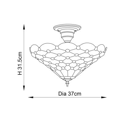 Endon 64300 - Накладна люстра Tiffany PEARL 3xE27/60W/230V діаметром 37 см