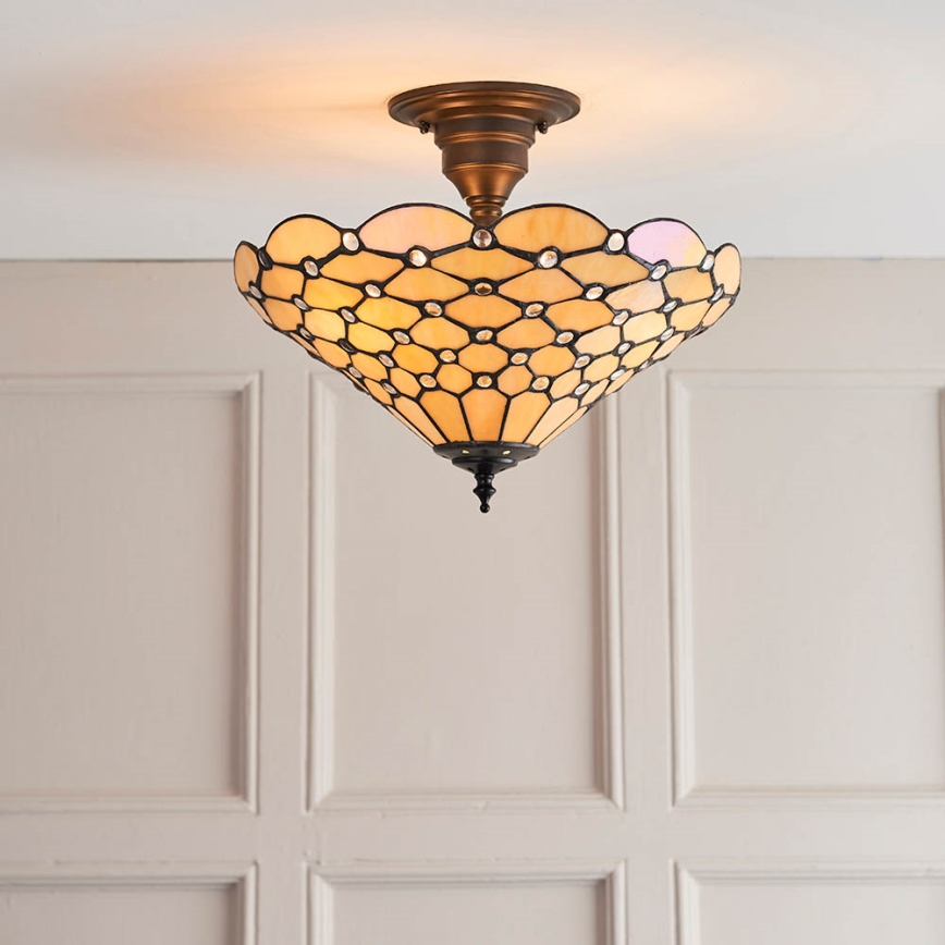 Endon 64300 - Накладная потолочная люстра Tiffany PEARL 3xE27/60W/230V Ø 37 см