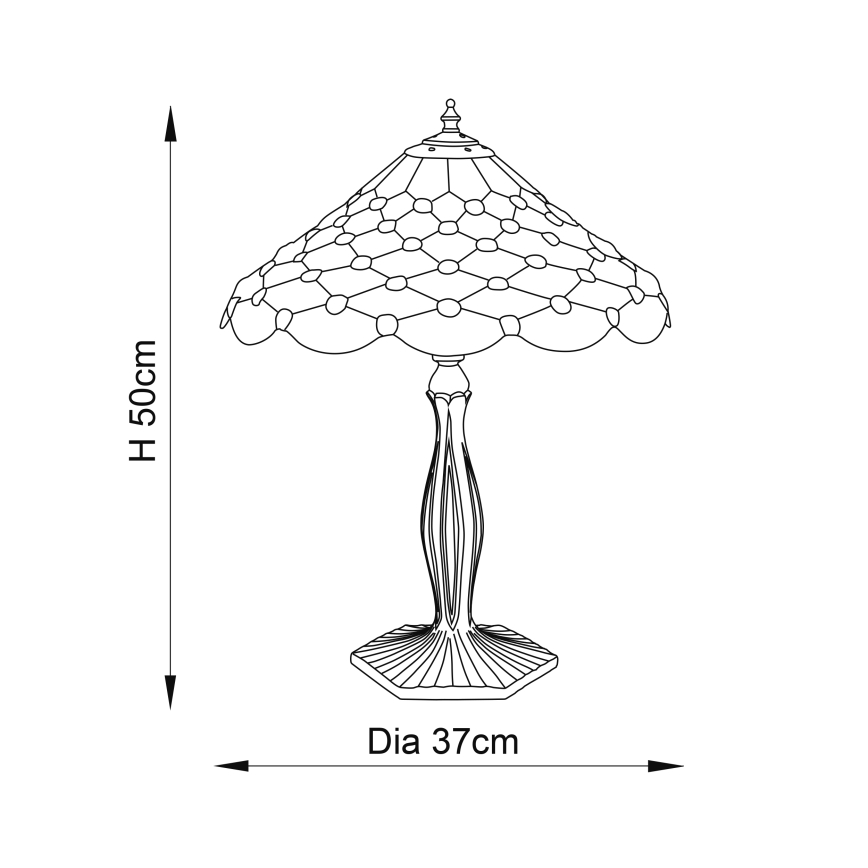 Endon 64301 - Настільна лампа Tiffany PEARL 1xE27/60W/230V, діаметр 37 см