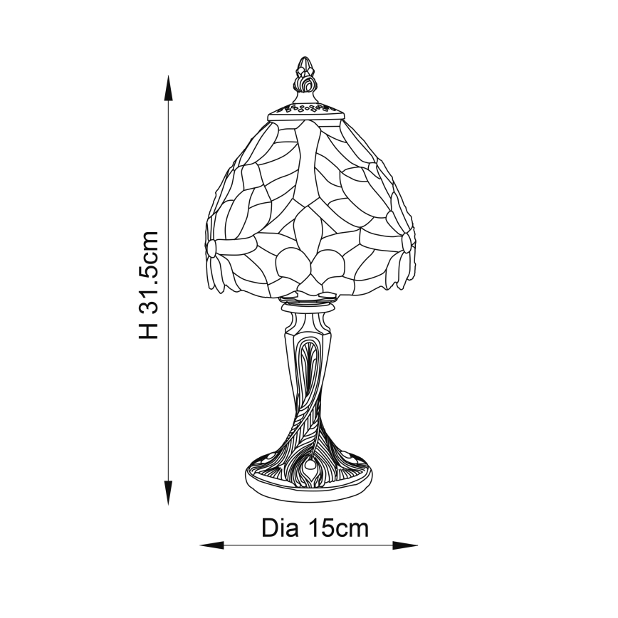 Endon 64331 - Настільна лампа Tiffany SYLVETTE 1xE14/40W/230V, діаметр 15 см