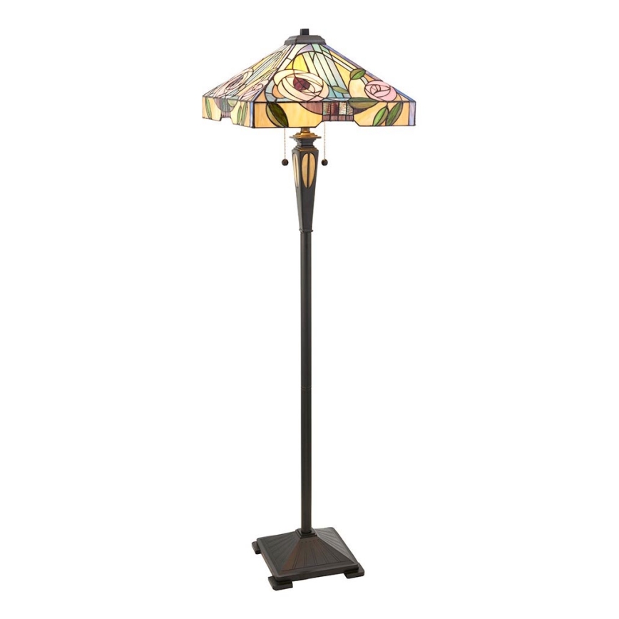 Endon 64383 - Підлогова лампа Tiffany WILLIOW 2xE27/60W/230V, діаметр 42,5 см