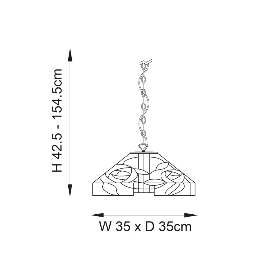 Endon 64385 - Люстра на ланцюзі Tiffany WILLOW 1xE27/60W/230V діаметр 35 см