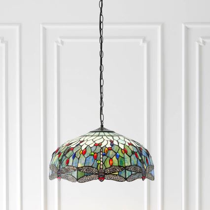 Endon 66148 - Люстра на ланцюгу Tiffany DRAGONFLY 3xE27/60W/230V, діаметр 50 см