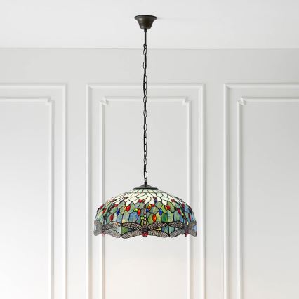 Endon 66148 - Люстра на ланцюгу Tiffany DRAGONFLY 3xE27/60W/230V, діаметр 50 см