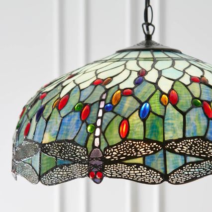 Endon 66148 - Люстра на ланцюгу Tiffany DRAGONFLY 3xE27/60W/230V, діаметр 50 см