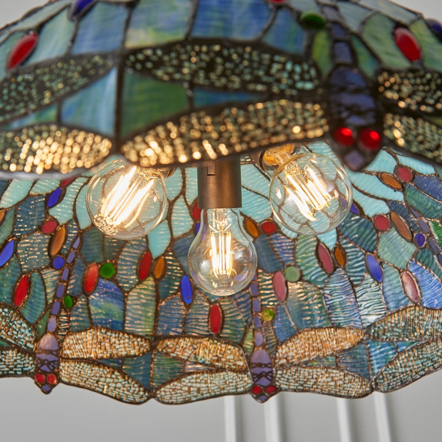 Endon 66148 - Подвесная люстра на цепи Tiffany DRAGONFLY 3xE27/60W/230V Ø 50 см