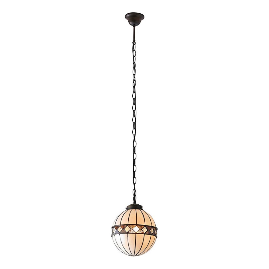 Endon 67044 - Подвесная люстра на цепи Tiffany FARGO 1xE14/40W/230V Ø 25,5 см