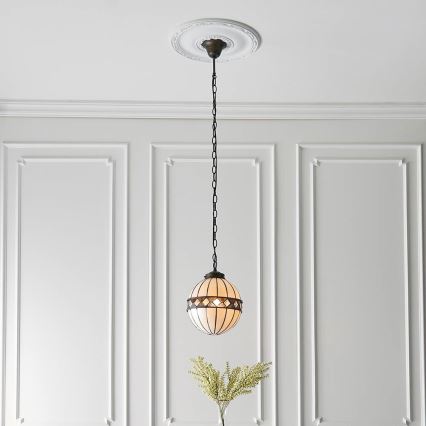 Endon 67044 - Подвесная люстра на цепи Tiffany FARGO 1xE14/40W/230V Ø 25,5 см