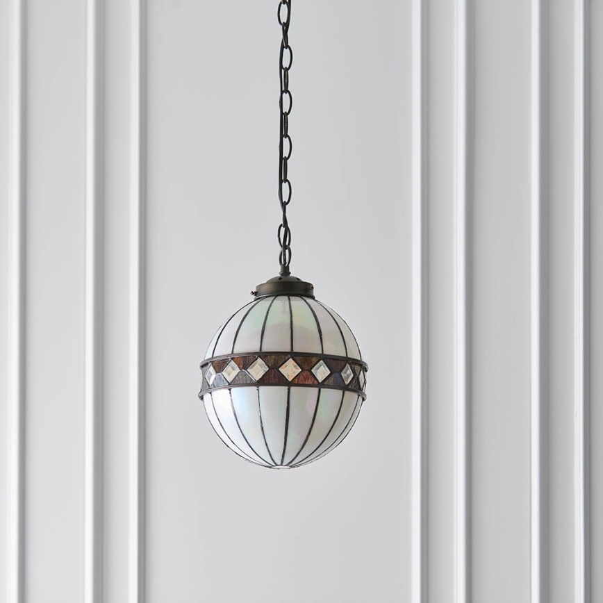 Endon 67044 - Подвесная люстра на цепи Tiffany FARGO 1xE14/40W/230V Ø 25,5 см