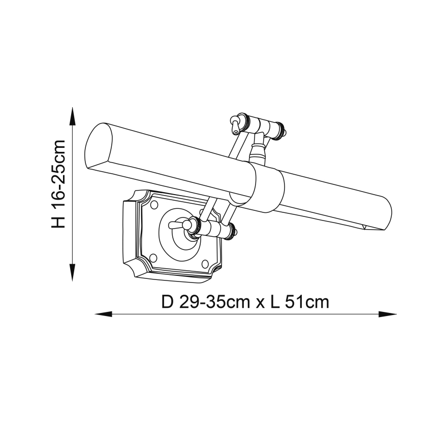Endon 69833 - Світильник для картин WINCHESTER 2xE14/6W/230V 51 см латунь