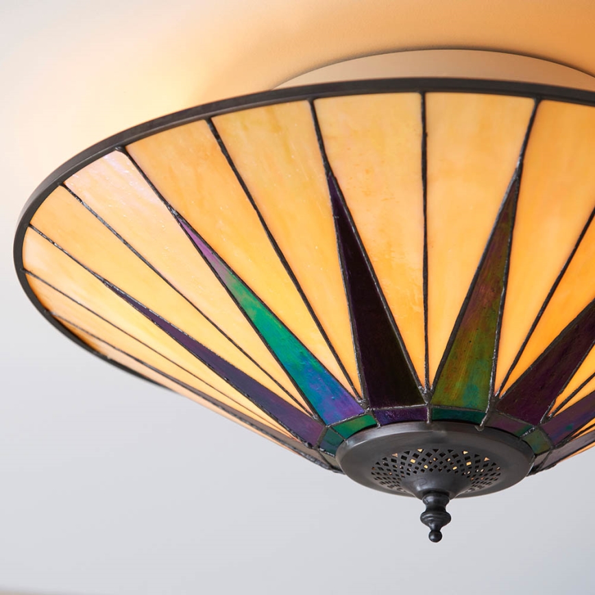 Endon 70240 - Потолочный светильник Tiffany DARK STAR 2xE27/40W/230V, диаметр 49 см