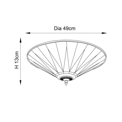 Endon 70240 - стельовий світильник Tiffany DARK STAR, 2xE27/40W/230V, діаметр 49 см