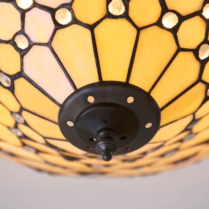 Endon 70242 - Стельовий світильник Tiffany PEARL 2xE27/60W/230V діам. 37 см