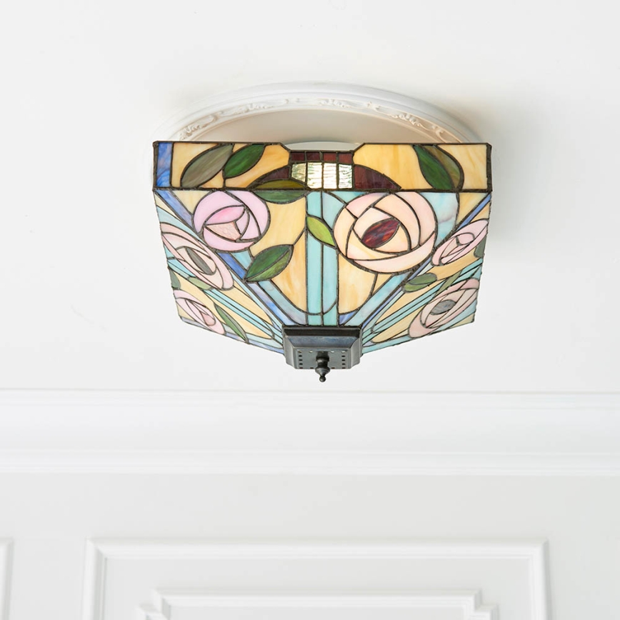 Endon 70699 - Потолочный светильник Tiffany WILLOW 2xE27/60W/230V 35x35 см