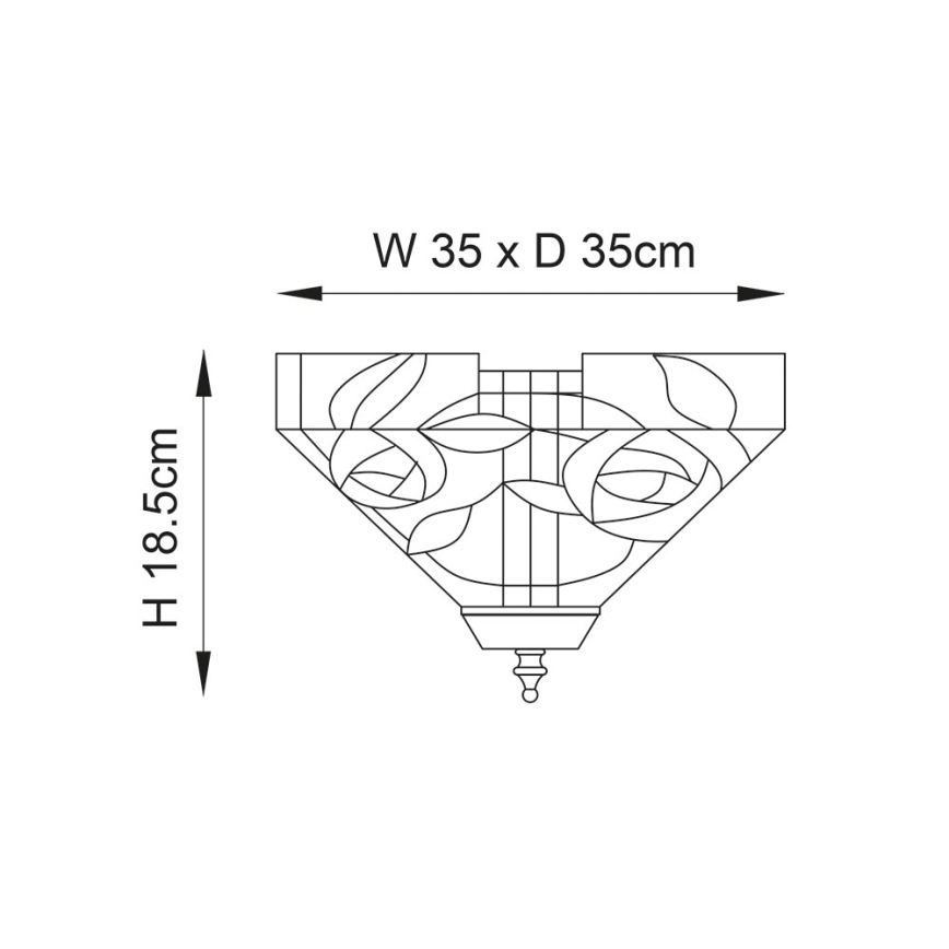 Endon 70699 - Потолочный светильник Tiffany WILLOW 2xE27/60W/230V 35x35 см