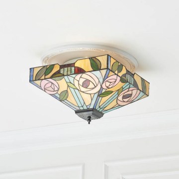 Endon 70699 - Стельовий світильник Tiffany WILLOW 2xE27/60W/230V 35x35 см