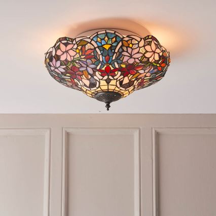 Endon 70709 - Потолочный светильник Tiffany SULLIVAN 2xE27/60W/230V, диаметр 40 см
