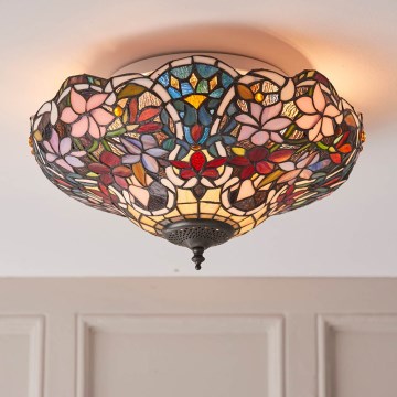 Endon 70709 - Стельовий світильник Tiffany SULLIVAN 2xE27/60W/230V діам. 40 см
