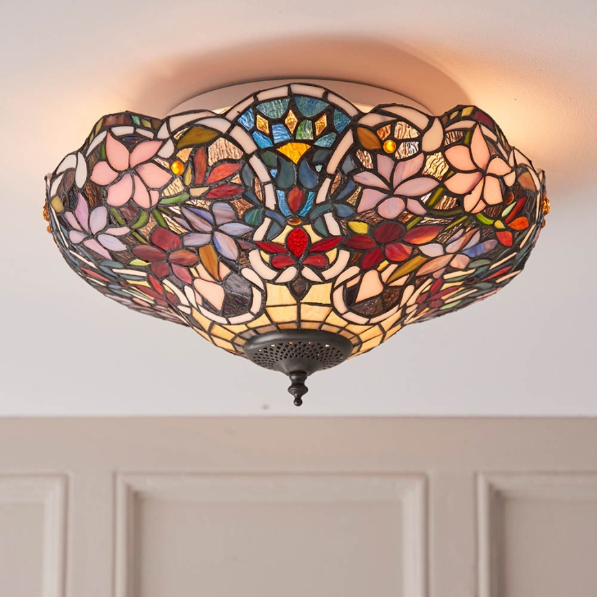 Endon 70709 - Стельовий світильник Tiffany SULLIVAN 2xE27/60W/230V діам. 40 см