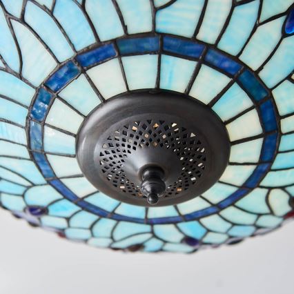 Endon 70722 - Потолочный светильник Tiffany DRAGONFLY 2xE27/60W/230V диаметр 41 см