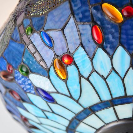 Endon 70722 - Стельовий світильник Tiffany DRAGONFLY 2×E27/60 Вт/230 В, діаметр 41 см