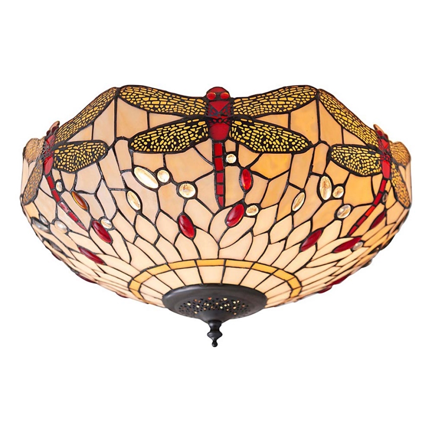 Endon 70723 - Потолочный светильник Tiffany DRAGONFLY 2xE27/60W/230V, диаметр 41 см