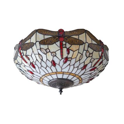 Endon 70723 - Потолочный светильник Tiffany DRAGONFLY 2xE27/60W/230V, диаметр 41 см