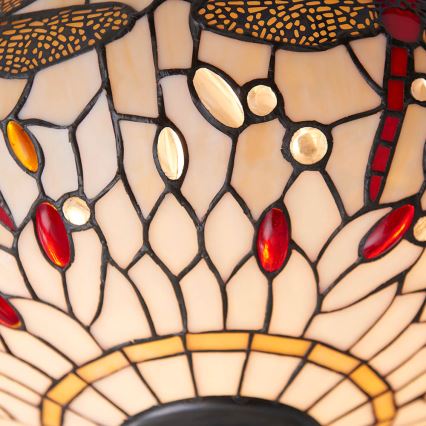 Endon 70723 - Стельовий світильник Tiffany DRAGONFLY, 2xE27/60W/230V, діаметр 41 см