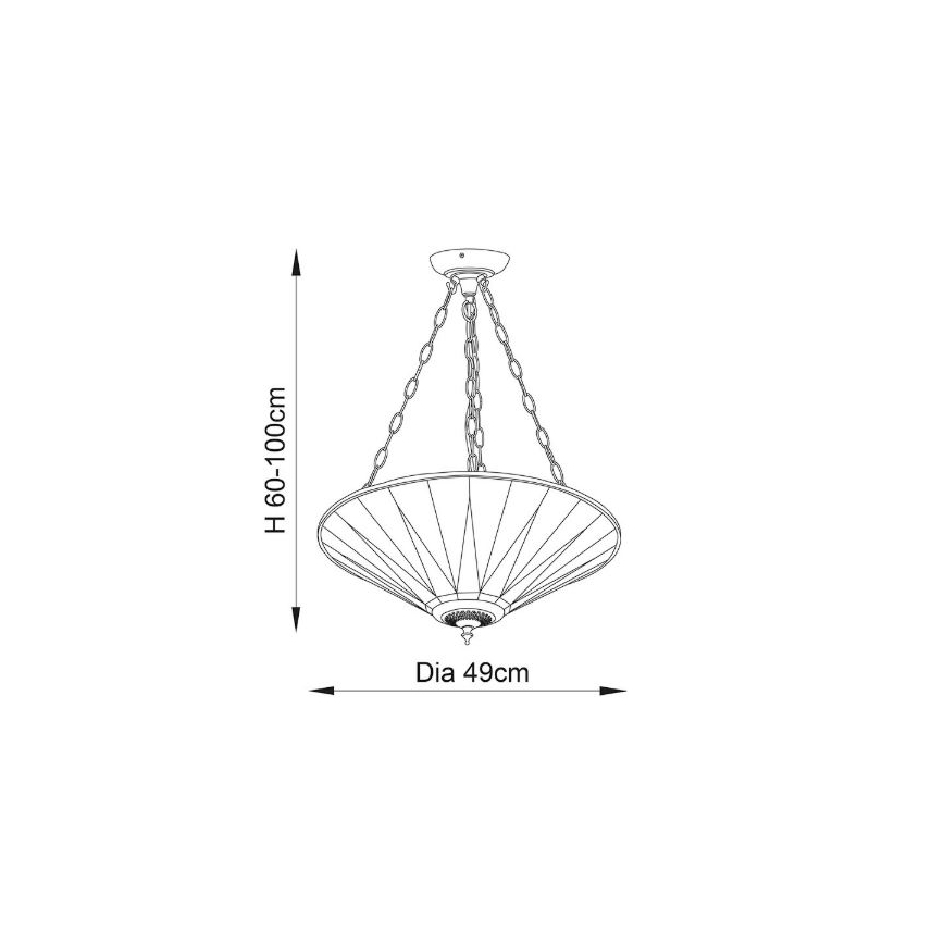 Endon 70754 - Люстра на ланцюгу DARK STAR 3xE27/60W/230V діаметр 49 cm