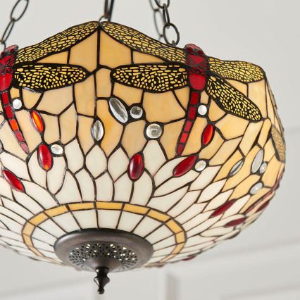 Endon 70759 - Люстра на ланцюгу Tiffany DRAGONFLY 3xE27/60W/230V, діаметр 41 см