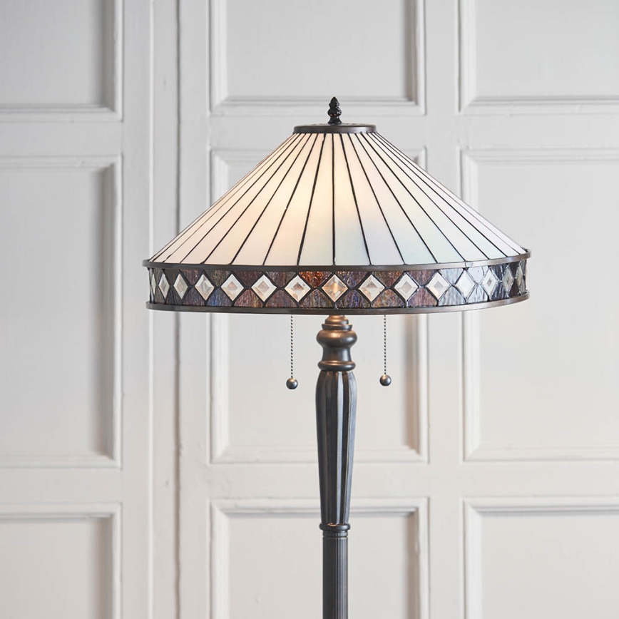 Endon 70936 - Торшер Tiffany FARGO 2xE27/60W/230V, диаметр 50 см
