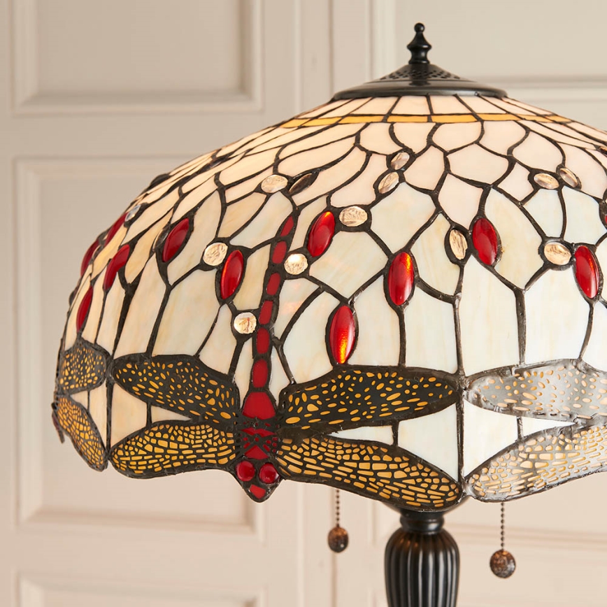 Endon 70940 - Торшер Tiffany DRAGONFLY, 2xE27/60W/230V, диаметр 50 см