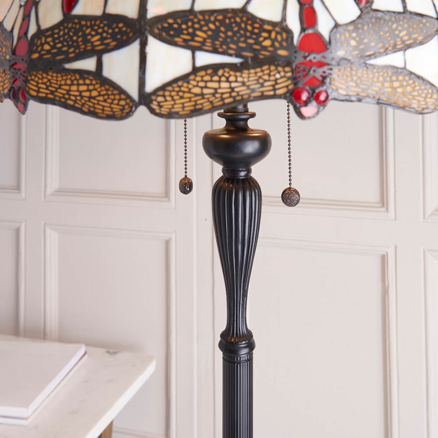 Endon 70940 - Торшер Tiffany DRAGONFLY, 2xE27/60W/230V, диаметр 50 см