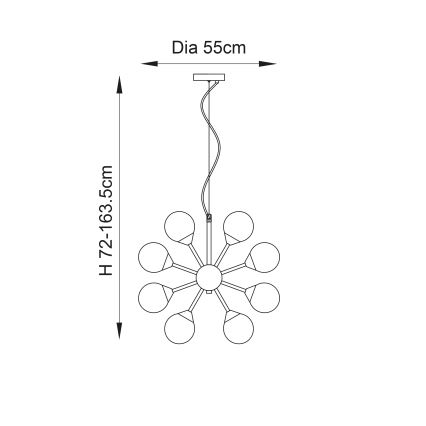 Endon 76499 - Люстра на тросі OSCAR 28xG9/18W/230V золота