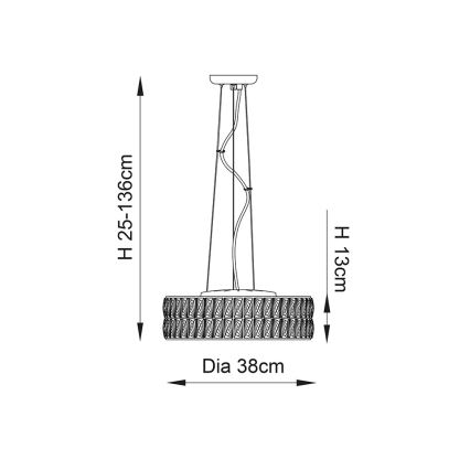 Endon 76513 - LED-люстра на тросі VERINA 5×LED/5Вт/230В глянцевий хром
