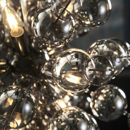 Endon 81583 - Люстра на тросе JOULES 9xE14/7W/230V полированный хром/дымчатый