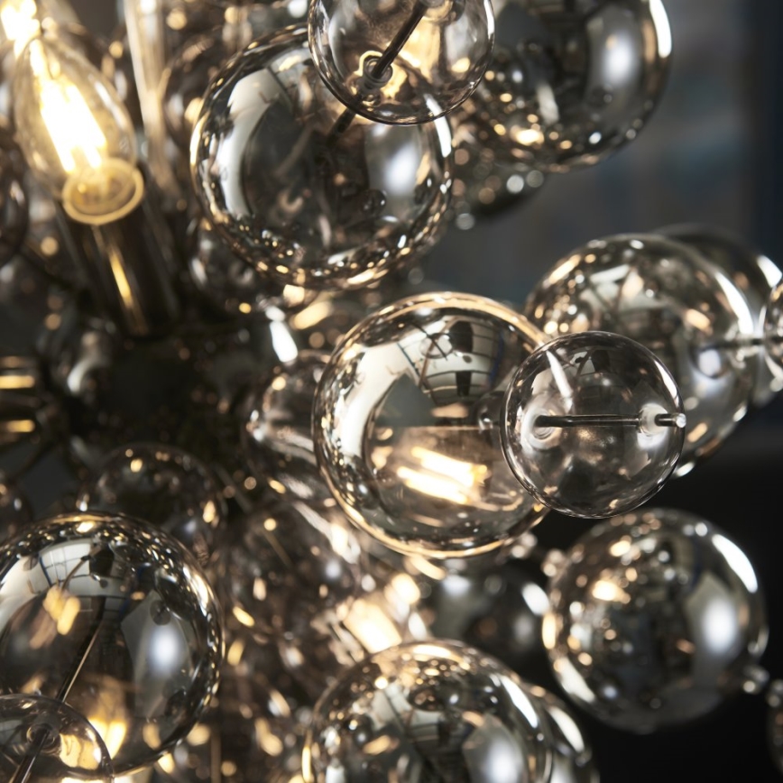 Endon 81583 - Люстра на тросе JOULES 9xE14/7W/230V полированный хром/дымчатый