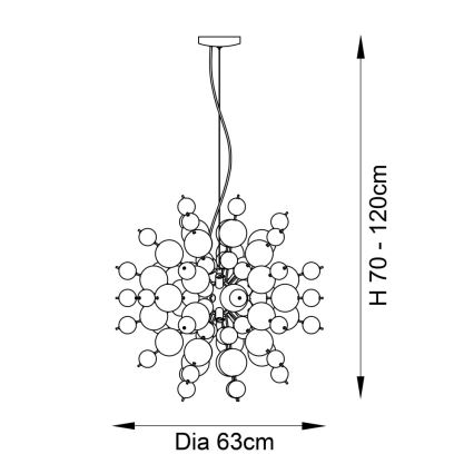 Endon 81583 - Люстра на тросе JOULES 9xE14/7W/230V полированный хром/дымчатый