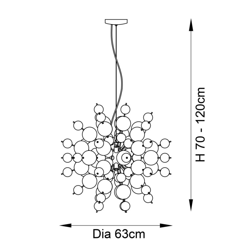 Endon 81583 - Підвісна люстра на тросі JOULES 9xE14/7W/230V полірований хром/димчасте скло