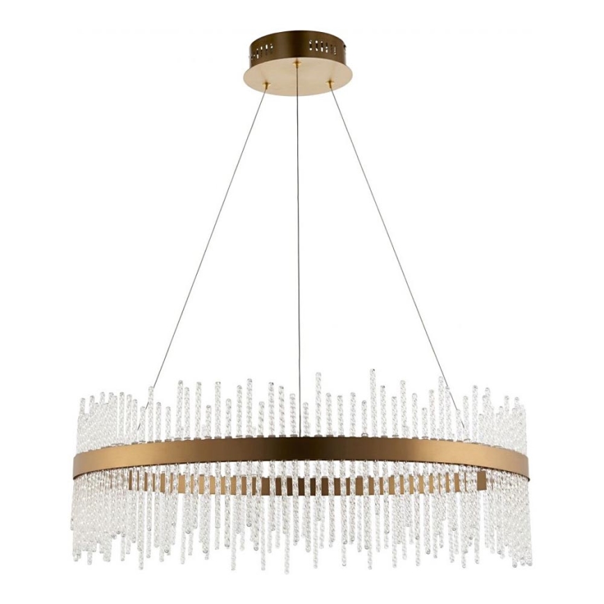 Endon 81908 - Светодиодная подвесная люстра с регулированием яркости ADRIEL LED/58W/230V 3000K диаметр 70 cm золотая/прозрачная