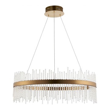 Endon 81908 - Світлодіодна підвісна люстра з регулюванням яскравості ADRIEL LED/58W/230V 3000K діаметр 70 cm зл./прозорий