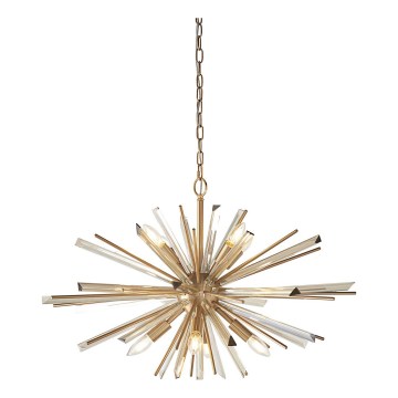 Endon 81935 - Золота люстра на ланцюгу 8xE14/40W/230V