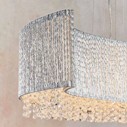 Endon 81979 - Кришталева підвісна люстра на тросі GALINA 8xG9/25W/230V блискучий хром