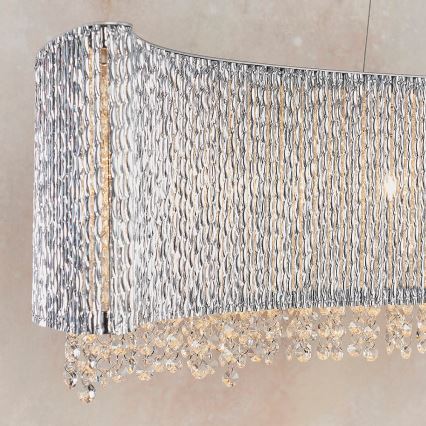 Endon 81979 - Кришталева підвісна люстра на тросі GALINA 8xG9/25W/230V блискучий хром