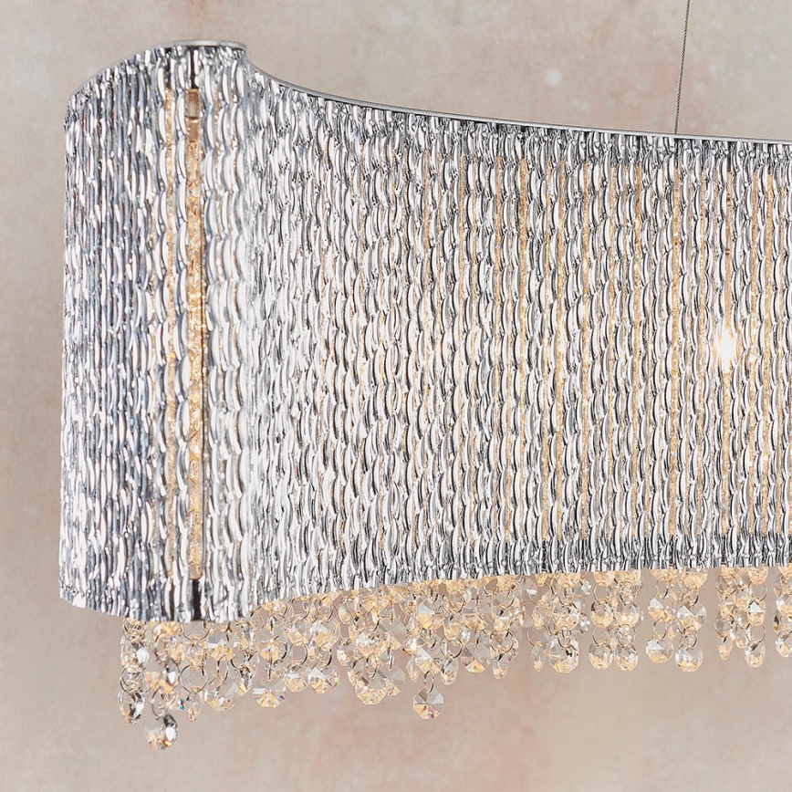 Endon 81979 - Кришталева підвісна люстра на тросі GALINA 8xG9/25W/230V блискучий хром