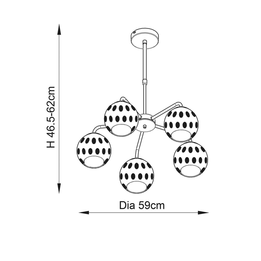 Endon 91969 - Люстра на штанге DIMPLE 5xE14/25W/230V золотая
